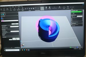 Captura de pantalla del software del núcleo de arena escaneado.