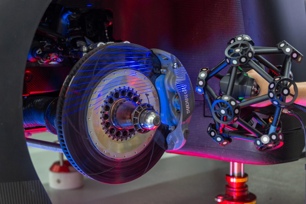 Measurement of a wheel suspension with the MetraSCAN 3D