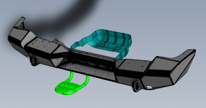 Screenshot of the CAD of the bumper displaying the surrounding parts
