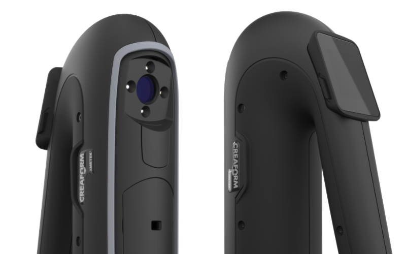 Close-up of PRO Series 3D scanner showing front lenses and touchscreen interface